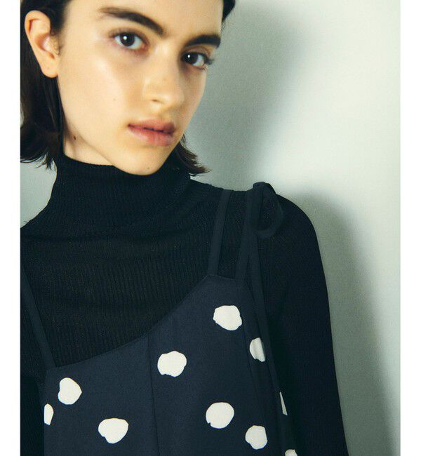  「ドットプリントサテンキャミワンピース」|ワンピース|