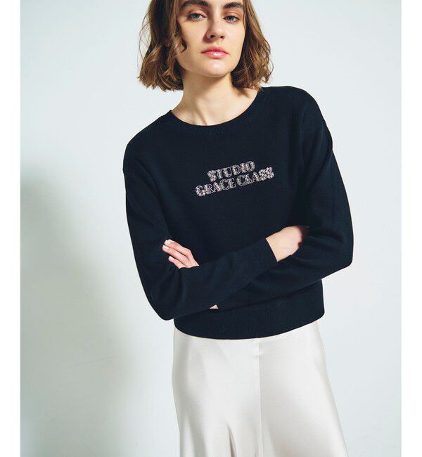 Grace Class「ロゴビジューニットトップ」|ニット・セーター|