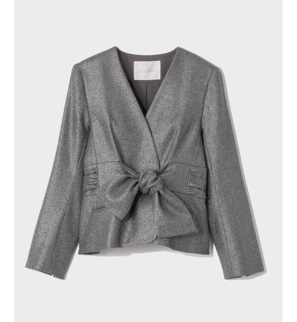 Grace Class「ラメWOOLボウジャケット」|ノーカラージャケット|