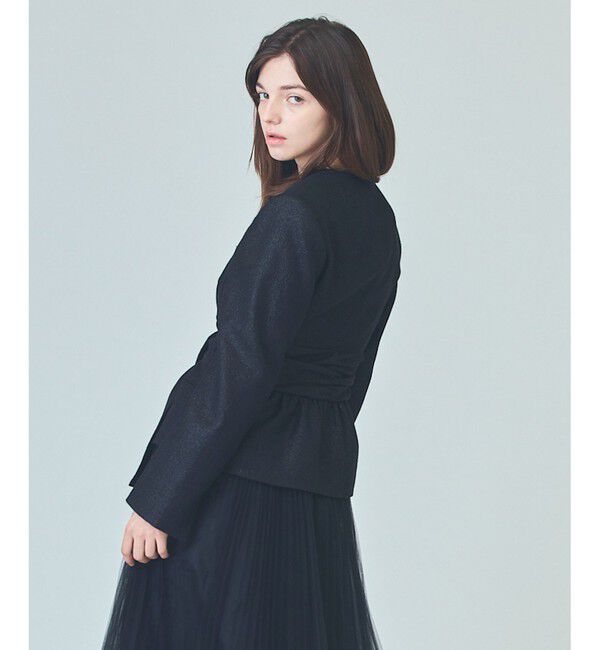 Grace Class「ラメWOOLボウジャケット」|ノーカラージャケット|