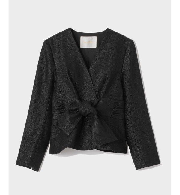 Grace Class「ラメWOOLボウジャケット」|ノーカラージャケット|