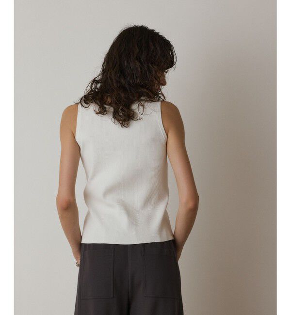  「Uネックリブニットトップ」|タンクトップ|
