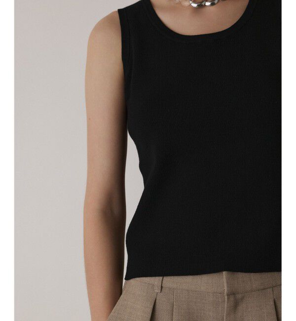  「Uネックリブニットトップ」|タンクトップ|