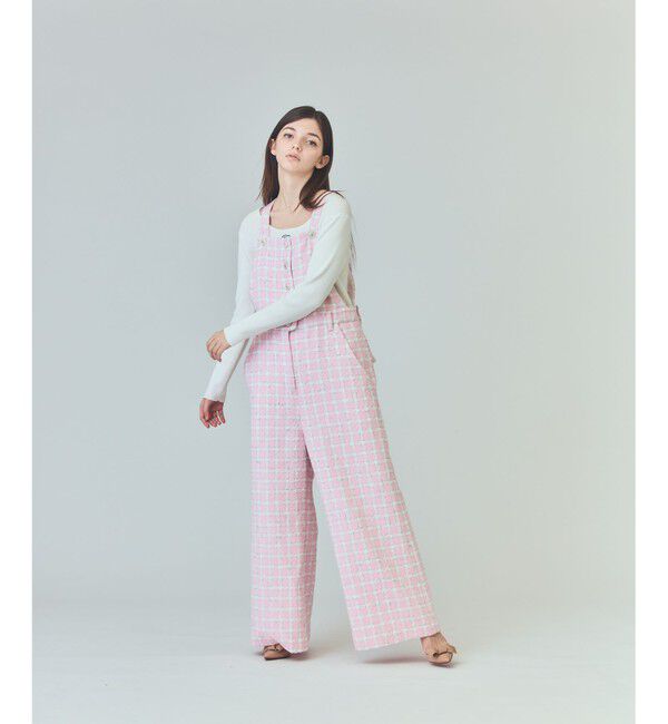 Grace Class「チェックツイードサロペット」|その他|ピンク