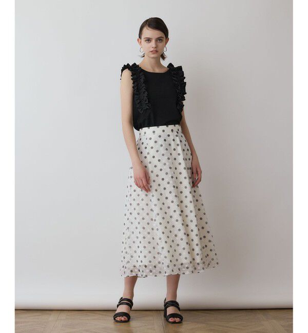 GRACE CONTINENTAL「ドットオパールスカート」|スカート|ホワイト
