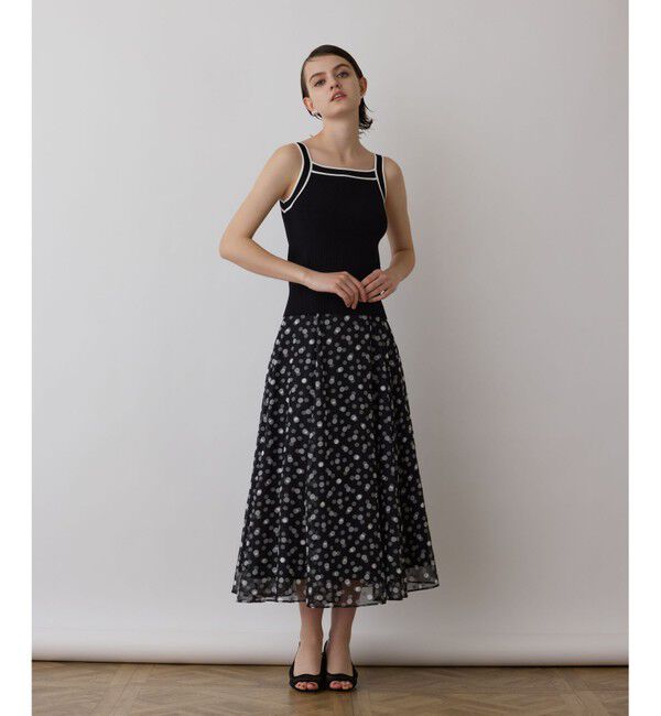 GRACE CONTINENTAL「ドットオパールスカート」|スカート|ブラック