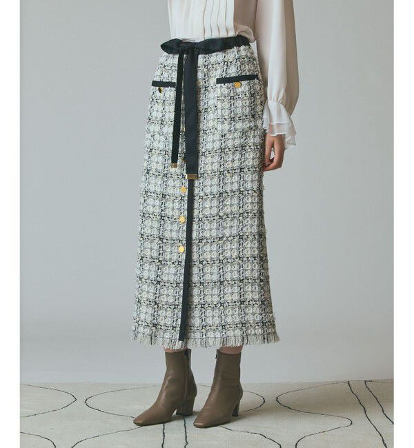 Grace Class「トリミングツイードスカート」|スカート|