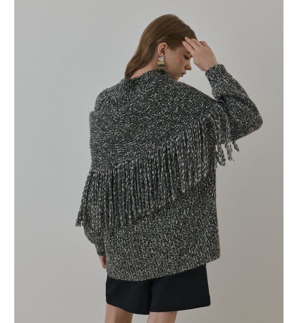 GRACE CONTINENTAL「フリンジケープニットトップ」|ニット・セーター|