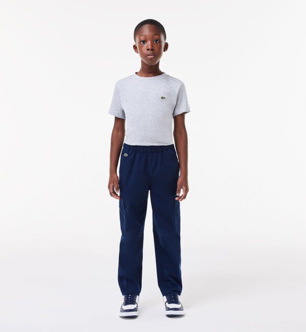 LACOSTE「JUNIORストレッチカーゴパンツ」|カーゴ|ネイビー