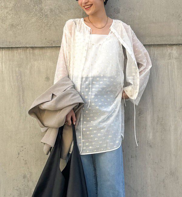 NOLLEY'S「【KIRYU】ラメジャガードロングタンクブラウス」|シャツ・ブラウス|