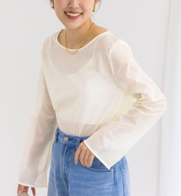 NOLLEY'S「ラメシアートリコットプルオーバーカットソー」|Tシャツ・カットソー|オフホワイト