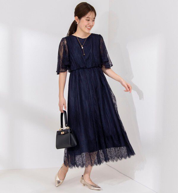 NOLLEY'S「総レースフレアスリーブワンピース」|ワンピース|