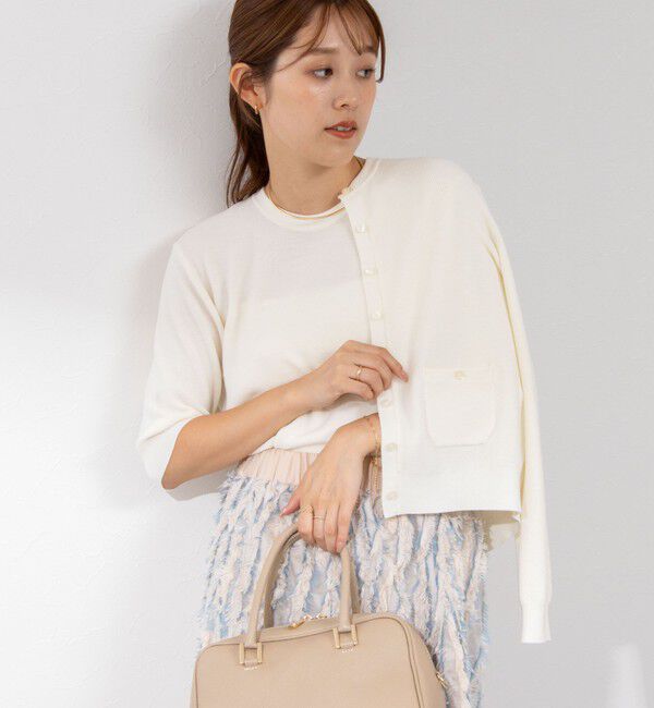 NOLLEY'S「《手洗い可能》ESPOIR 16G片畦クルーネックカーディガン」|カーディガン|