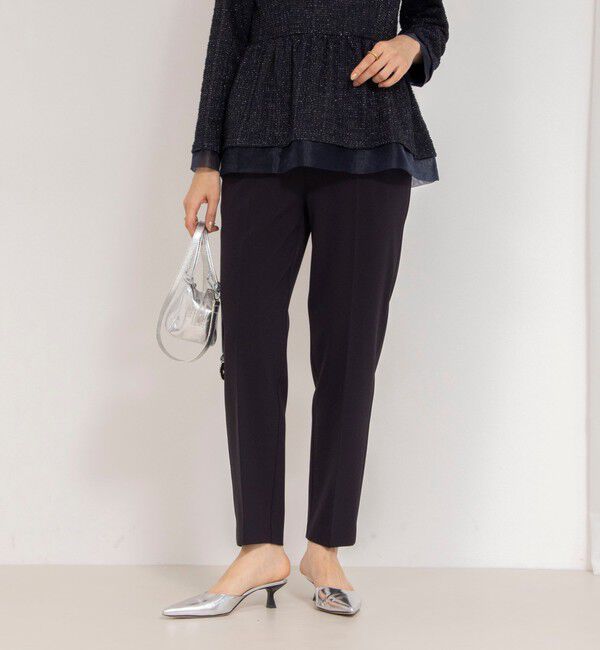 NOLLEY'S「《セットアップ対応》ウォッシャブルダブルクロススリムパンツ」|その他|ネイビー