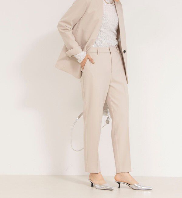 NOLLEY'S「《セットアップ対応》ウォッシャブルダブルクロススリムパンツ」|その他|ベージュ