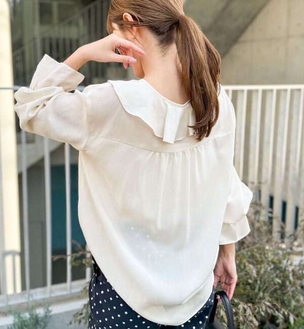 NOLLEY'S「【追加】(CLASSY5月号掲載)ラッフル衿とろみブラウス」|シャツ・ブラウス|