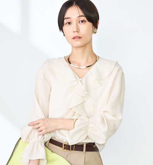 NOLLEY'S「【追加】(CLASSY5月号掲載)ラッフル衿とろみブラウス」|シャツ・ブラウス|