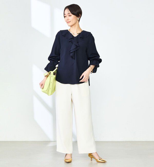 NOLLEY'S「【追加】(CLASSY5月号掲載)ラッフル衿とろみブラウス」|シャツ・ブラウス|