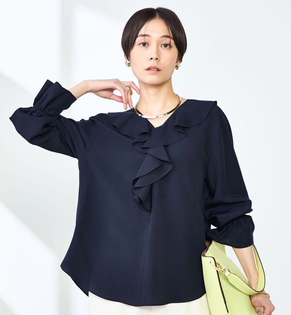 NOLLEY'S「【追加】(CLASSY5月号掲載)ラッフル衿とろみブラウス」|シャツ・ブラウス|