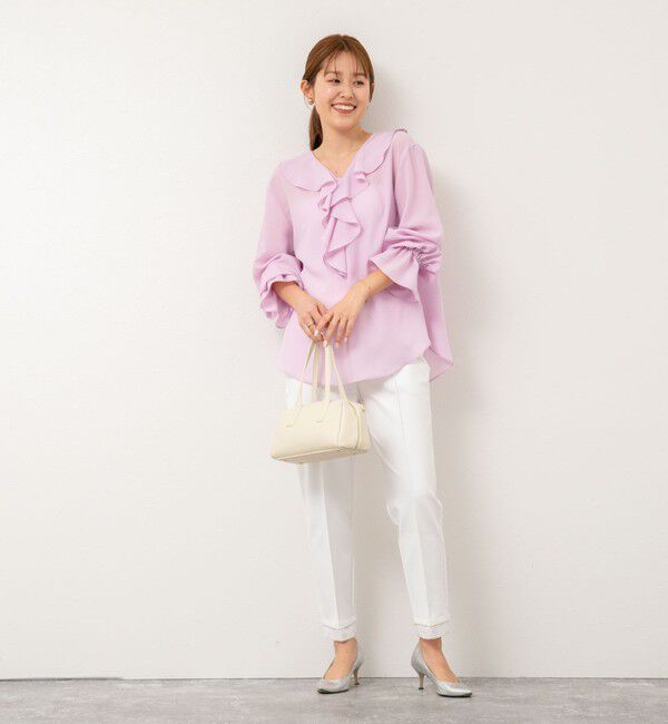 NOLLEY'S「【追加】(CLASSY5月号掲載)ラッフル衿とろみブラウス」|シャツ・ブラウス|