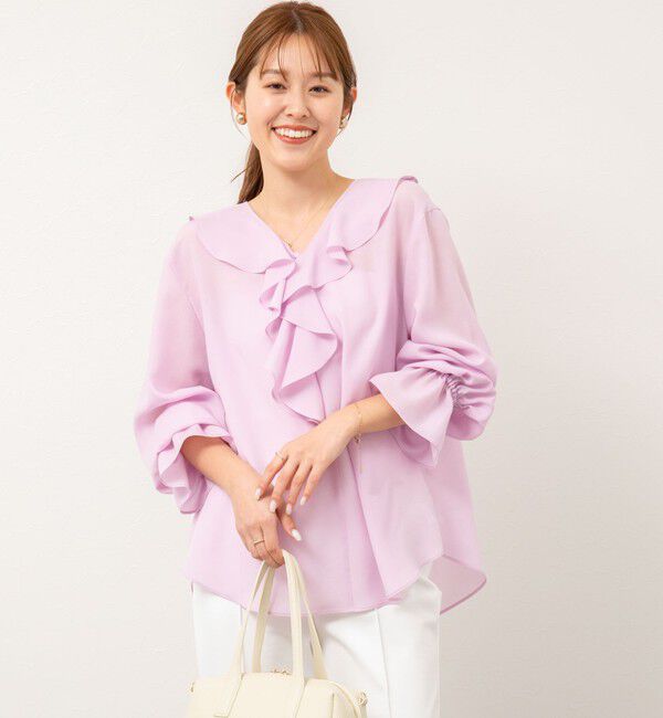NOLLEY'S「【追加】(CLASSY5月号掲載)ラッフル衿とろみブラウス」|シャツ・ブラウス|