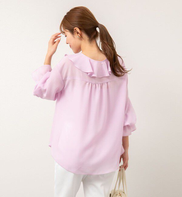 NOLLEY'S「【追加】(CLASSY5月号掲載)ラッフル衿とろみブラウス」|シャツ・ブラウス|