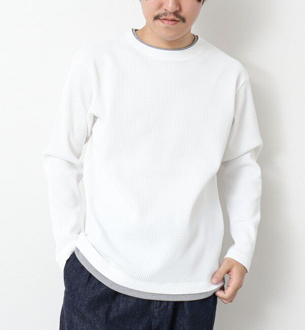 NOLLEY'S goodman「《吸水速乾》ワッフルダブルカラーLS TEE 25SS」|Tシャツ・カットソー|ホワイト