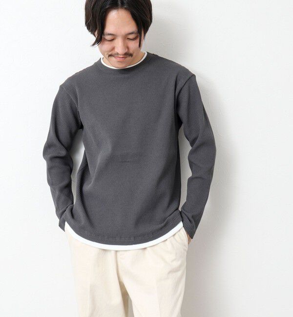 NOLLEY'S goodman「《吸水速乾》ワッフルダブルカラーLS TEE 25SS」|Tシャツ・カットソー|