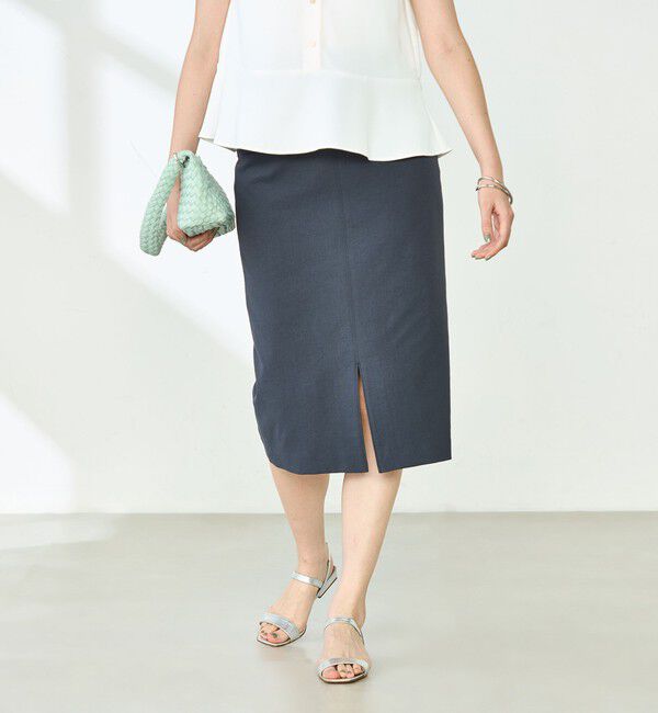 NOLLEY'S sophi「ウォッシャブルドライオックスタイトスカート」|タイト|チャコールグレー