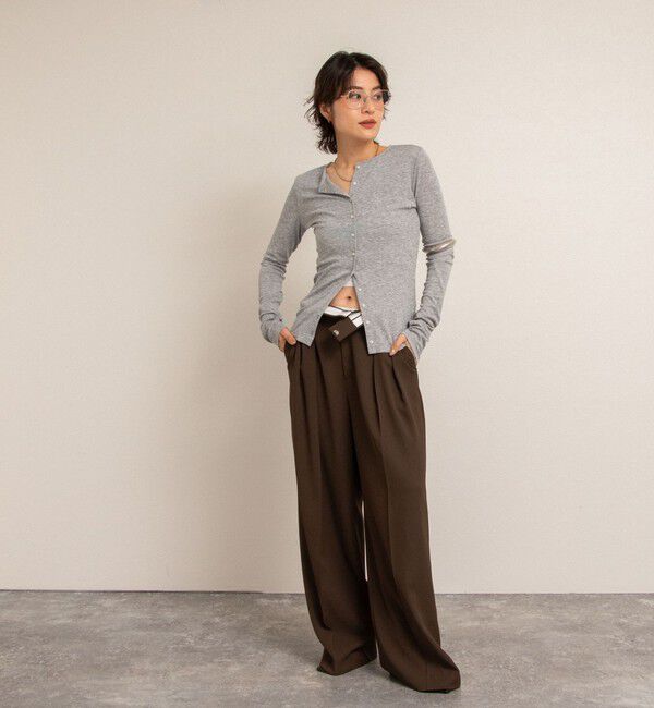 NOLLEY'S「【MAQWEL/マクウェル】リブクルーネックカーディガン」|カーディガン|