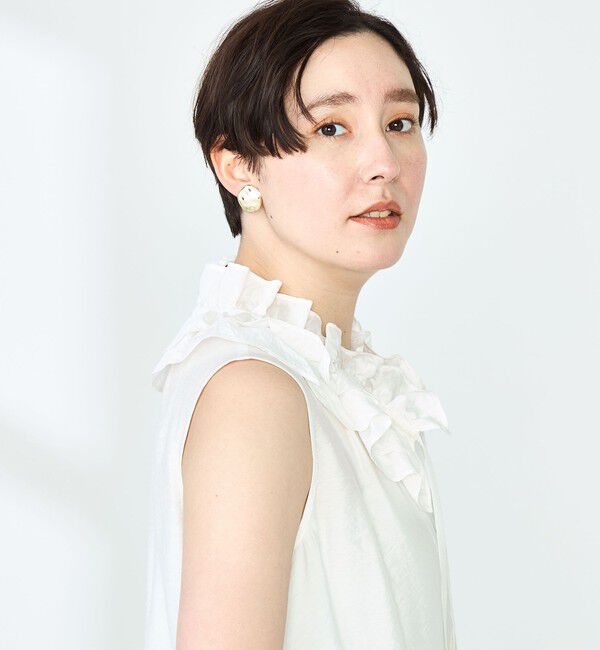 NOLLEY'S sophi「フリルネックノースリーブブラウス」|シャツ・ブラウス|