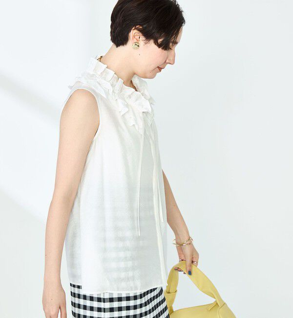 NOLLEY'S sophi「フリルネックノースリーブブラウス」|シャツ・ブラウス|