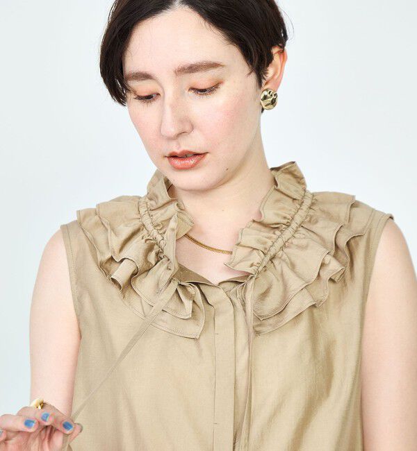 NOLLEY'S sophi「フリルネックノースリーブブラウス」|シャツ・ブラウス|