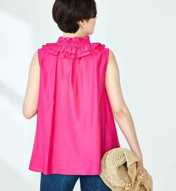 NOLLEY'S sophi「フリルネックノースリーブブラウス」|シャツ・ブラウス|