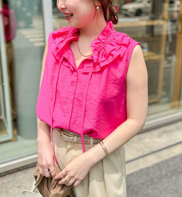 NOLLEY'S sophi「フリルネックノースリーブブラウス」|シャツ・ブラウス|