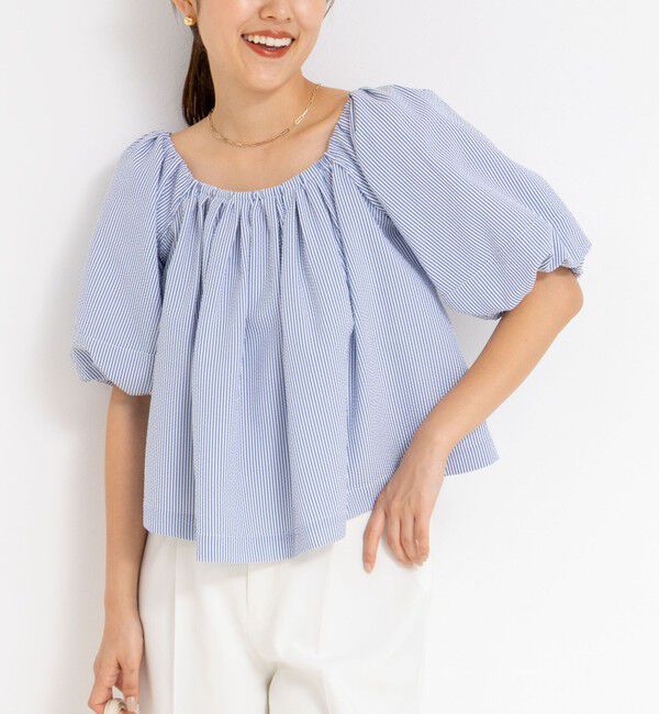 NOLLEY'S sophi「【MARILYN MOON/マリリーンムーン】balloon 2way off-shoulder blouse」|シャツ・ブラウス|ブルー系3