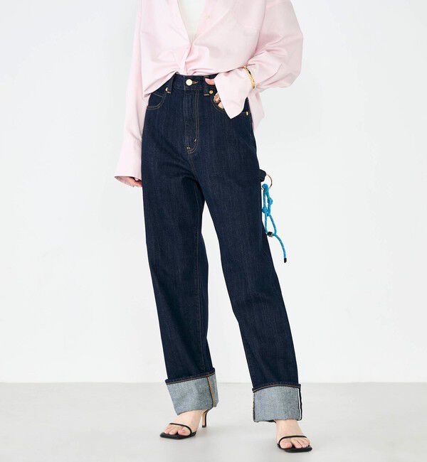 Rie Miller「【RM denim】45th limited editionﾛｰﾙｱｯﾌﾟｽﾄﾚｰﾃﾞﾆﾑ(ｾﾙﾋﾞｯﾁ)」|デニム|