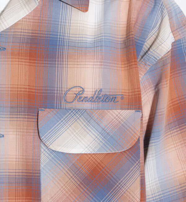 GLOSTER「【PENDLETON/ペンドルトン】オープンカラーシャツ 半袖シャツ 刺繍 ワンポイント チェック」|シャツ・ブラウス|