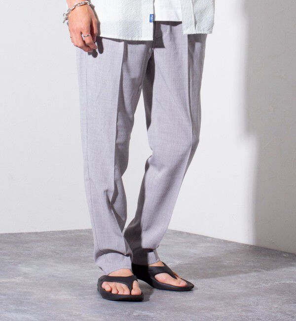 GLOSTER「【GLOSTER/グロスター】リネンライク ワッシャー イージーパンツ スラックス」|チノ|