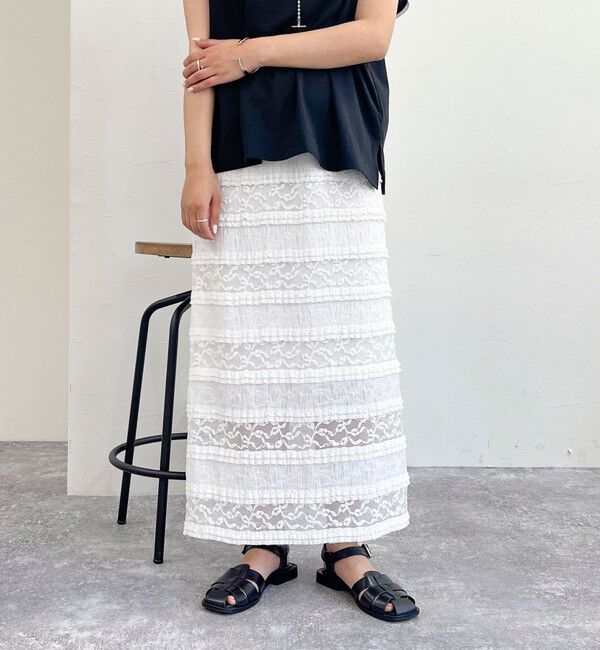 fredy emue「カットレースナロースカート」|タイト|