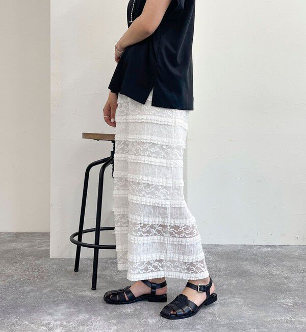 fredy emue「カットレースナロースカート」|タイト|