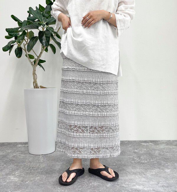 fredy emue「カットレースナロースカート」|タイト|