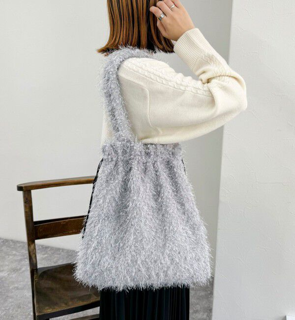 fredy emue「ラメモコモールドロスト トートバック」|トートバッグ|ライトグレー