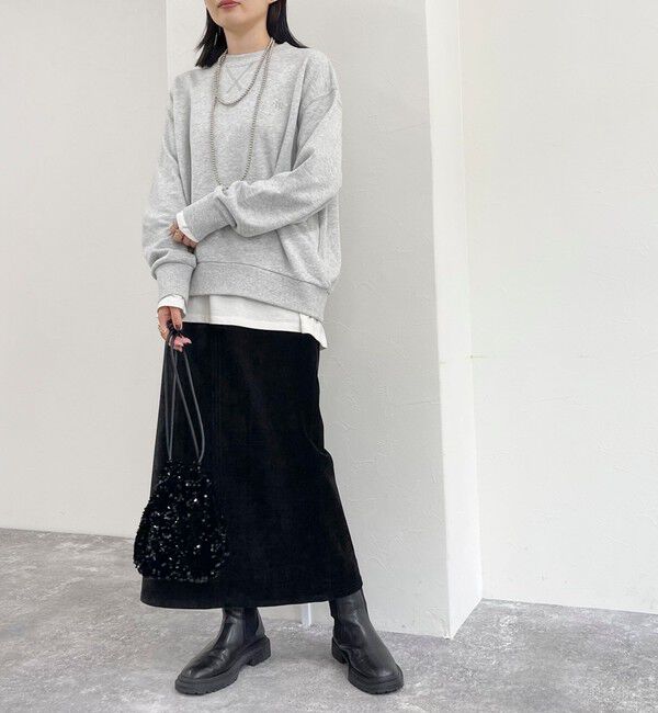 fredy emue「クラッシュベロアナロースカート」|タイト|