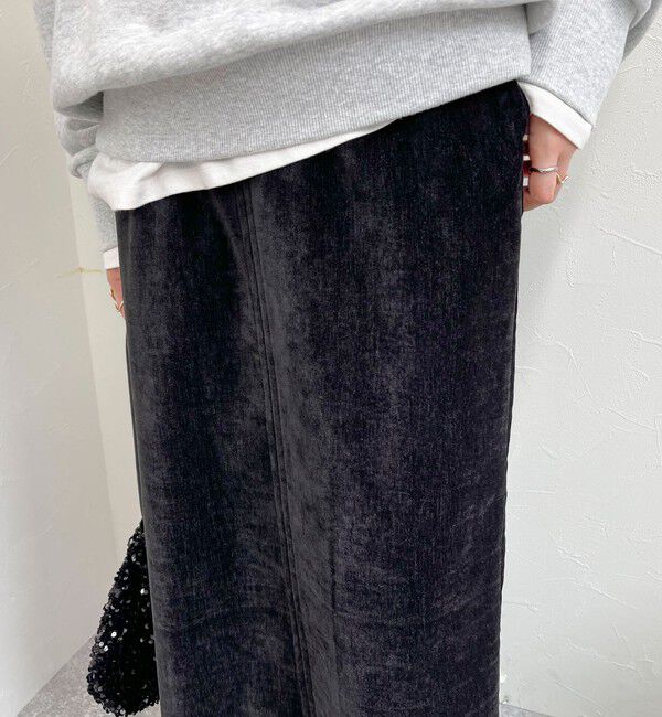 fredy emue「クラッシュベロアナロースカート」|タイト|