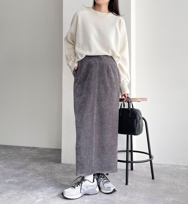 fredy emue「クラッシュベロアナロースカート」|タイト|