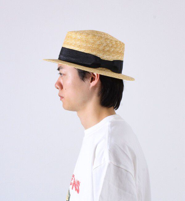 GLOSTER「【GLOSTER/グロスター】STRAW BOATER HAT ストローハット 麦わら カンカン帽」|ハット|
