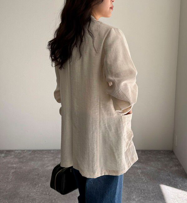 fredy emue「《セットアップ対応》リネン混スラブツイルダブルジャケット」|テーラードジャケット|