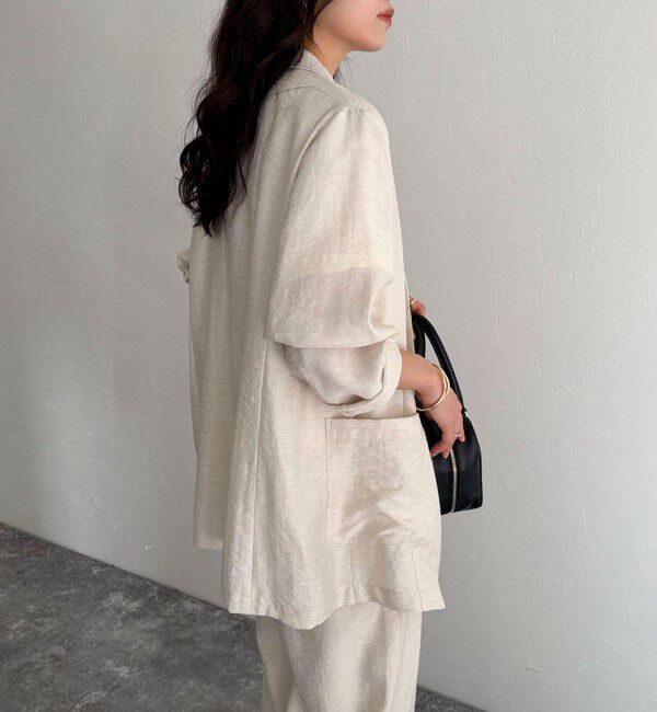 fredy emue「《セットアップ対応》リネン混スラブツイルダブルジャケット」|テーラードジャケット|