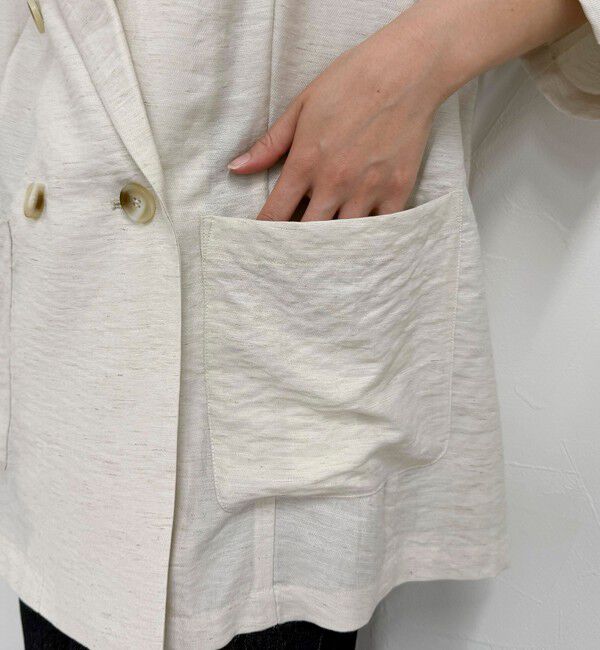 fredy emue「《セットアップ対応》リネン混スラブツイルダブルジャケット」|テーラードジャケット|